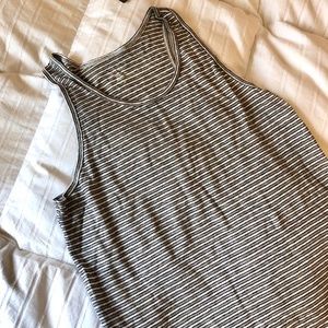 NWT J. Crew | Grey & White Linen Striped Tank Top